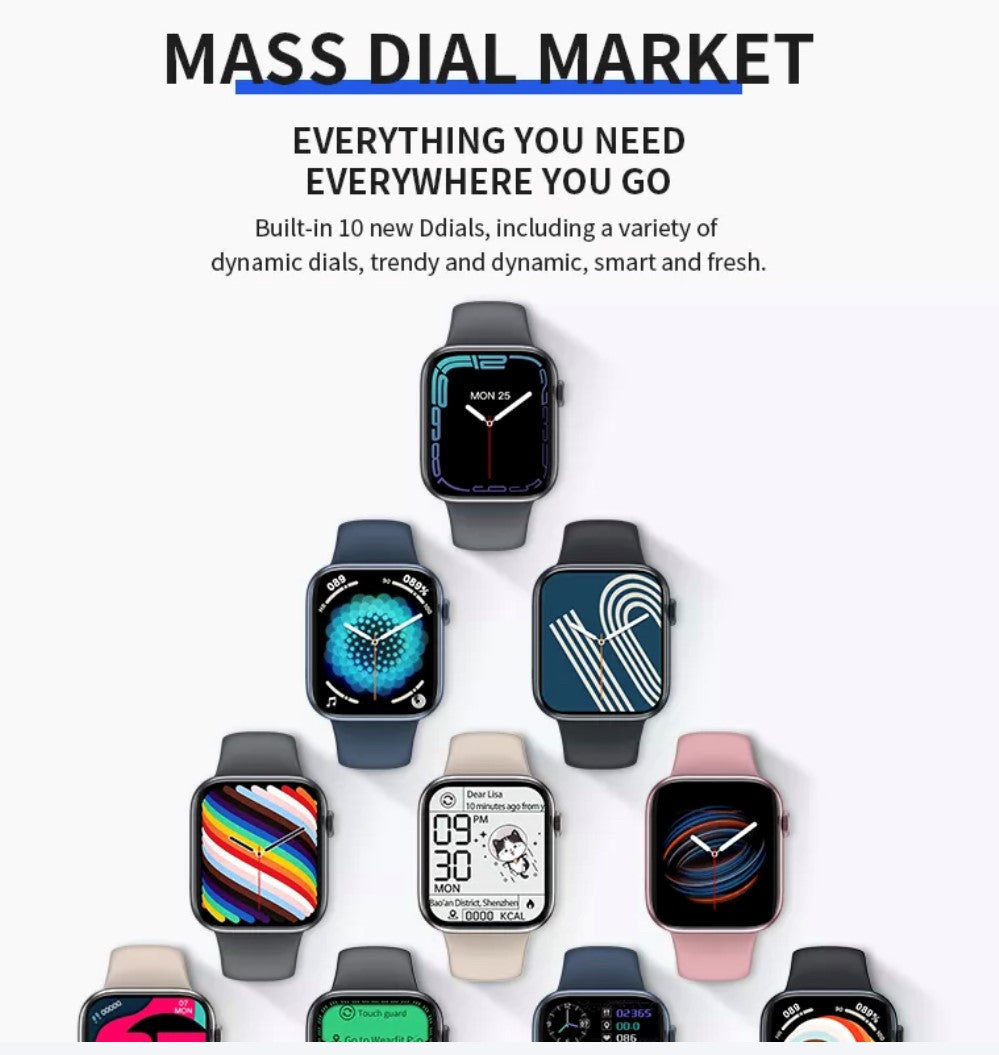 HW 37 Plus Blue-- Verious Colour Straps Availible at R70 each. Smart Watch South Africa