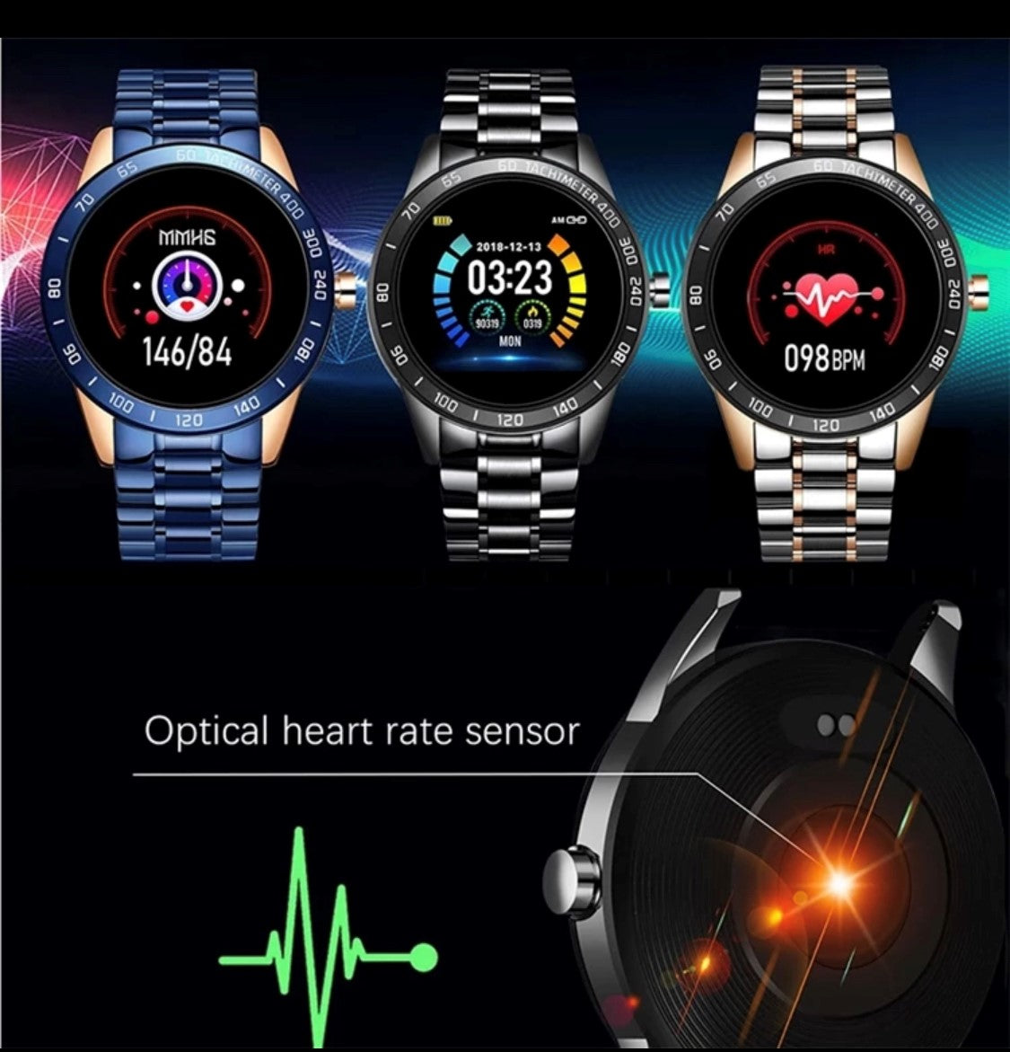 LIGE Smart Watch 122F Black and Gold-Smart Watch South Africa