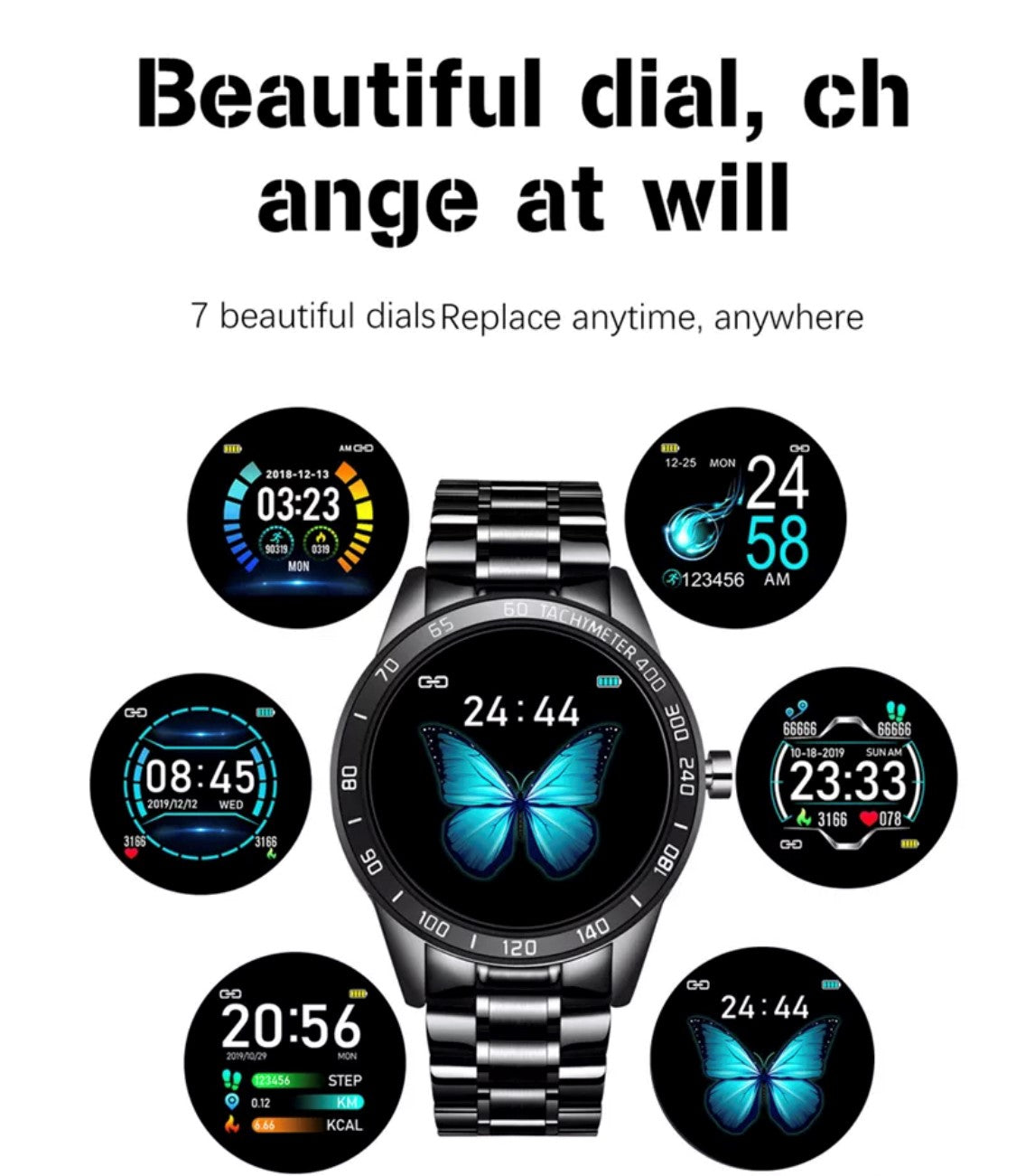 LIGE Smart Watch 122C Blue and Gold-Smart Watch South Africa