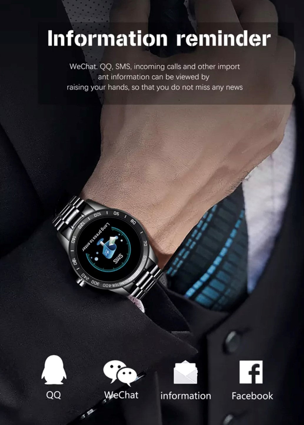 LIGE Smart Watch 122F Black and Gold-Smart Watch South Africa