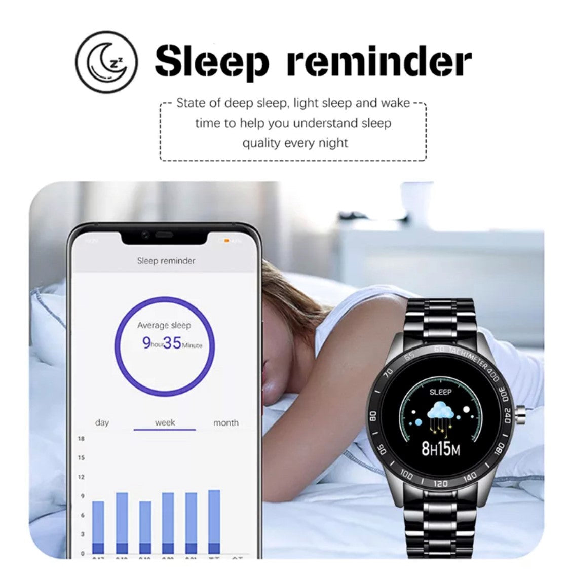 LIGE Smart Watch 122F Black and Gold-Smart Watch South Africa