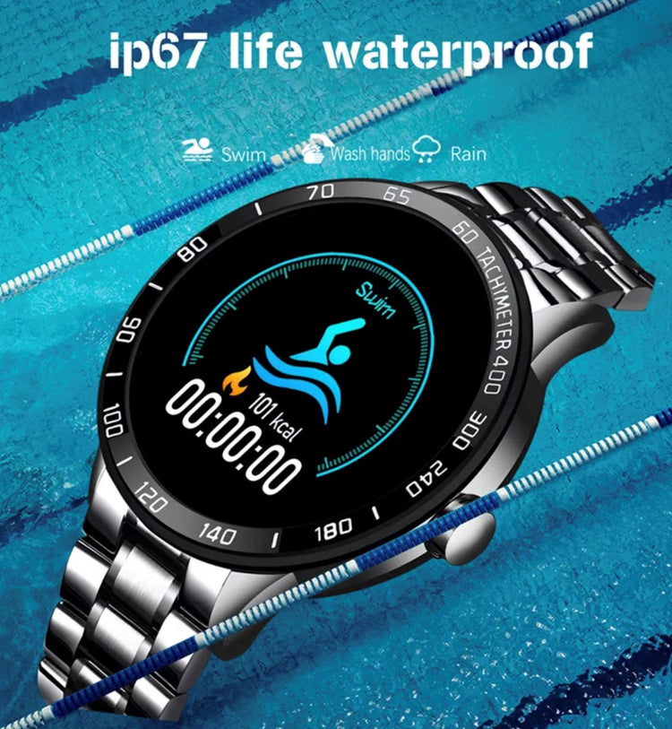 LIGE Smart Watch 122C Blue and Gold-Smart Watch South Africa