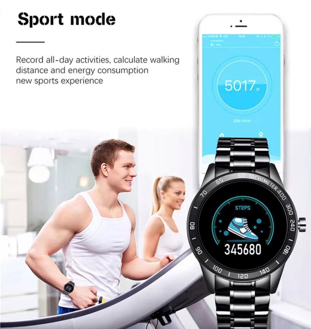 LIGE Smart Watch 122C Blue and Gold-Smart Watch South Africa