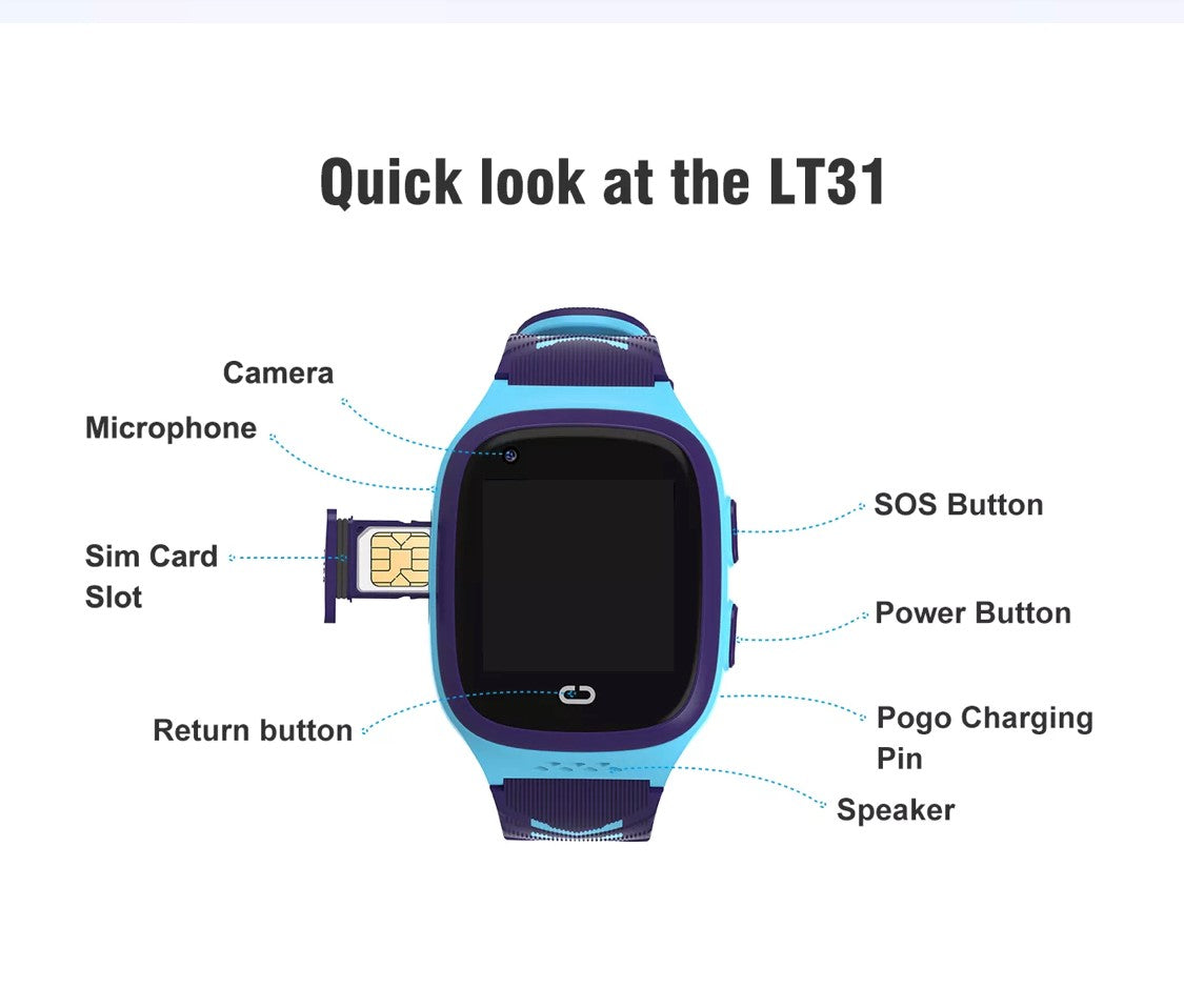 LT31 Kids Smart Watch 4G -Blue Smart Watch South Africa