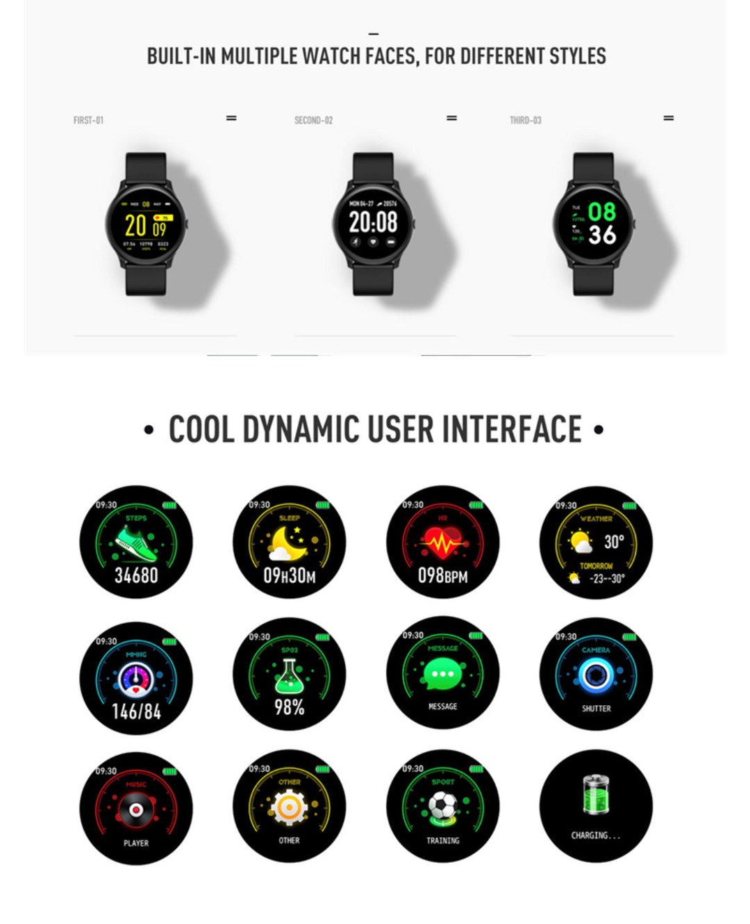 Lige Ultra Thin Smart Bracelet  Black Smart Watch South Africa
