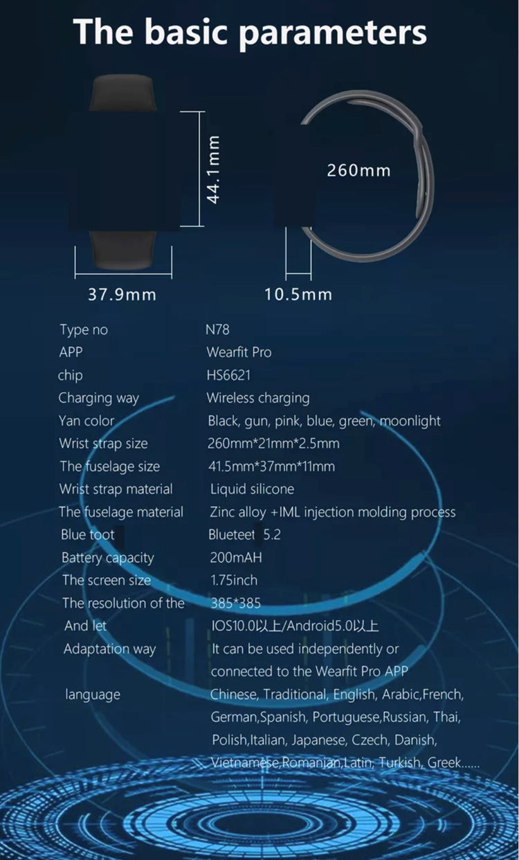 N78 Pro --Black ---Verious Colours Extra Straps availible R68 Each. Smart Watch South Africa