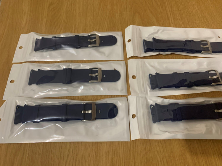 Dark Blue and Silver  Silicone Soft Strap 2,5CM standad at pin Smart Watch South Africa