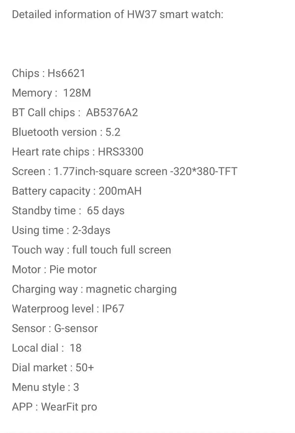 HW37 Wearfit Professional Pink-Smart Watch South Africa