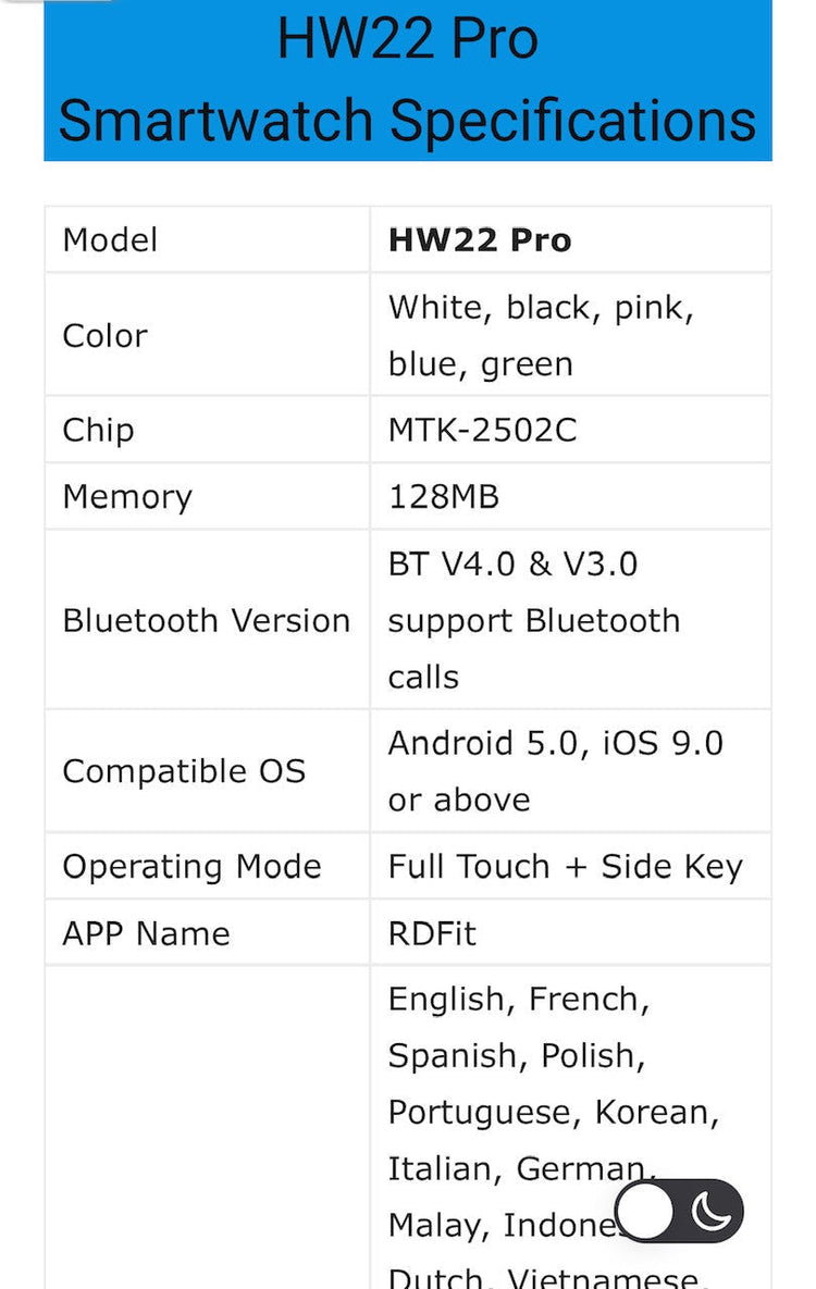 HW 22 PRO Pink-- Verious Colour Straps Availible At R68 Each.-Smart Watch South Africa