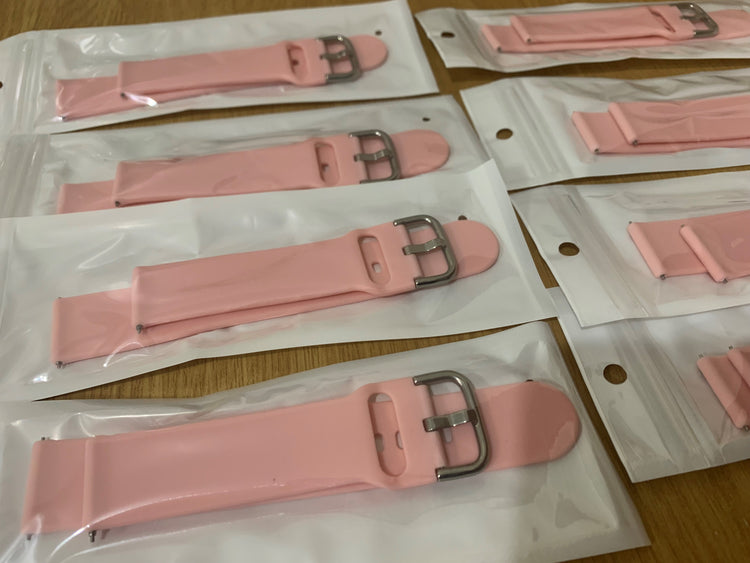 Pink  & Silver Silicone  Soft Strap 2,5CM standad at pin Smart Watch South Africa