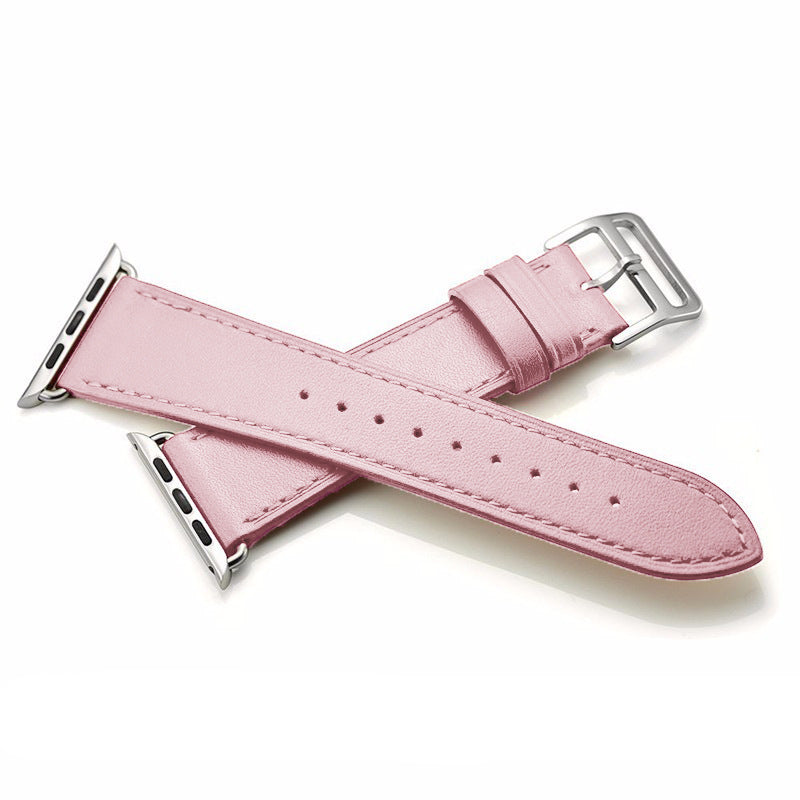 Leather smart watch strap