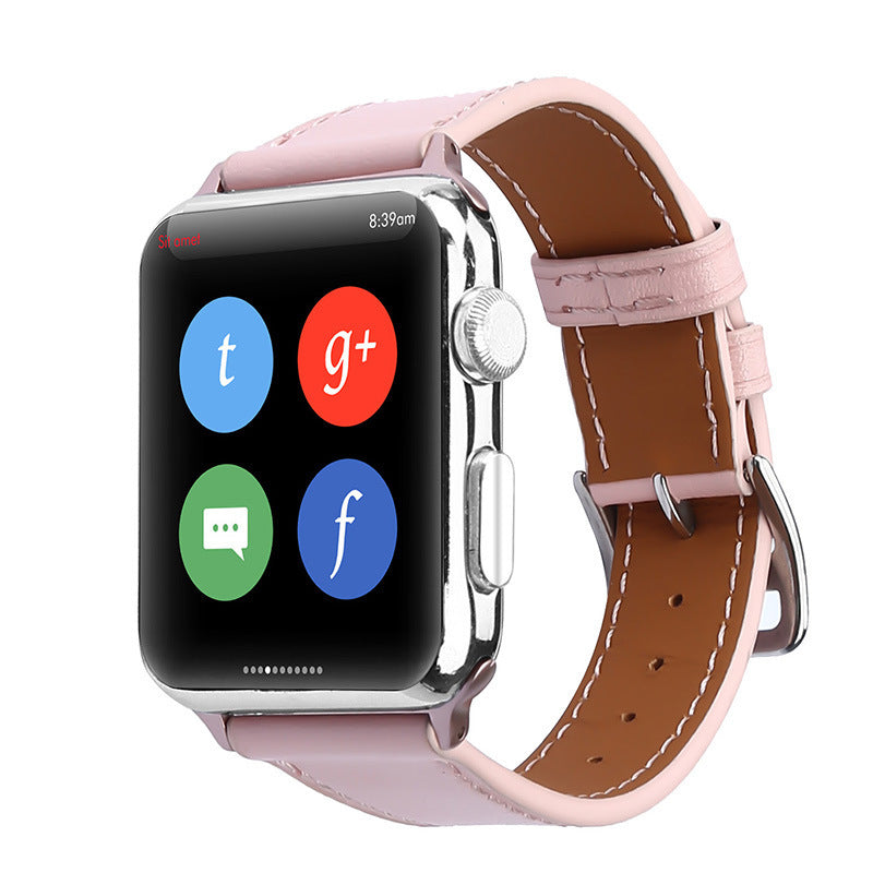 Leather smart watch strap
