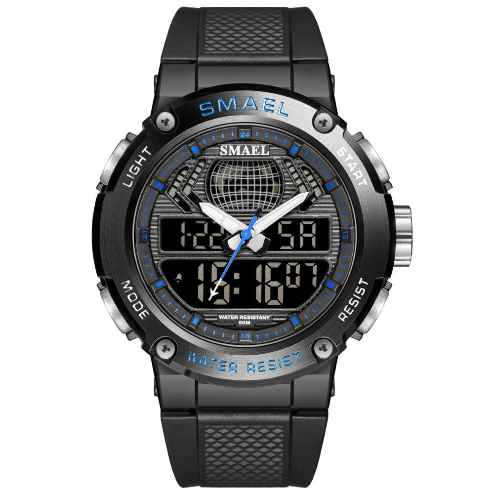 Sports And Leisure Alloy Double Display Electronic Watch