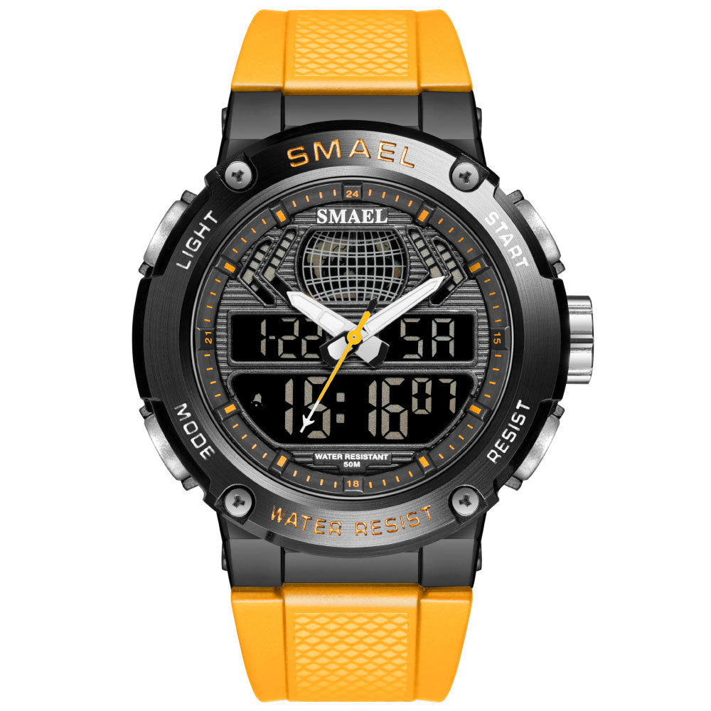 Sports And Leisure Alloy Double Display Electronic Watch