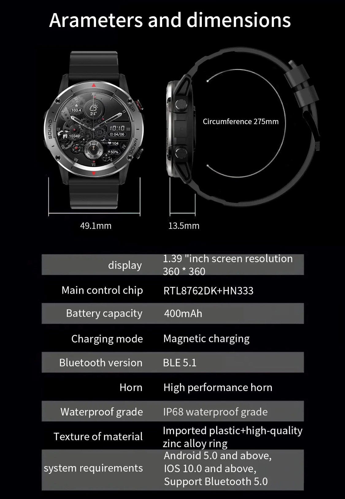Smart Watch South Africa Smart Watch Black SENBONO NX9 Black