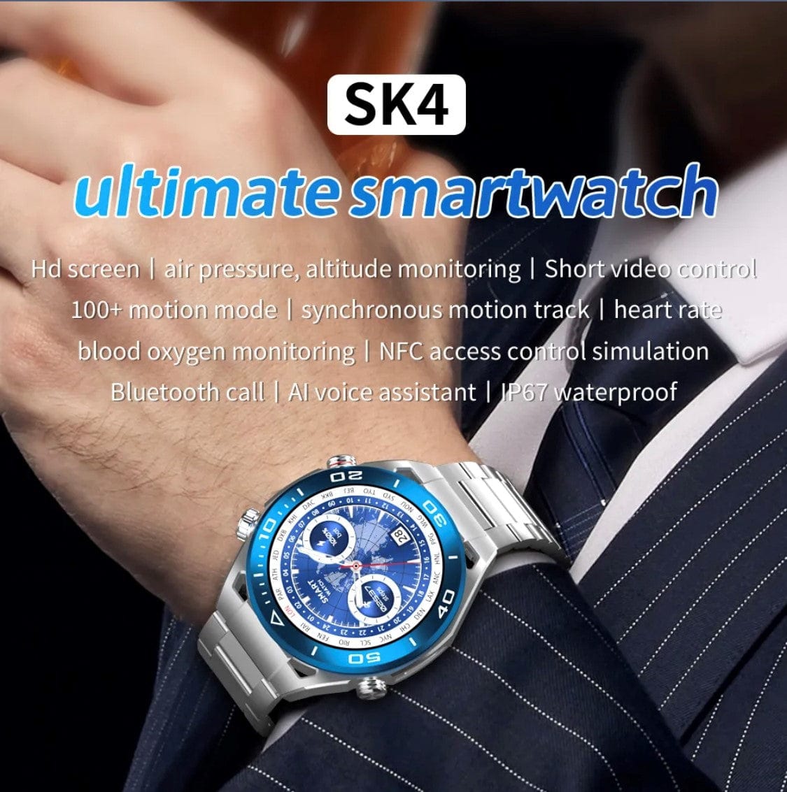 Smart Watch South Africa Smart Watch Black SENBONO SK4 Black