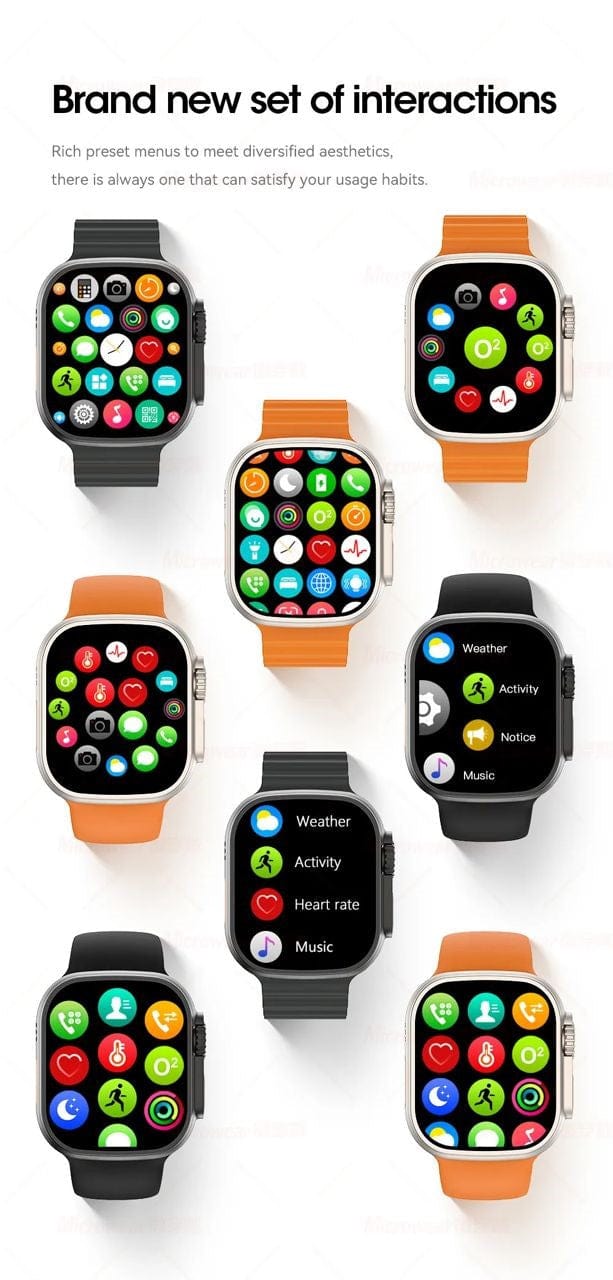 Smart Watch South Africa Smart Watch Orange W68 Ultra Microwear Orange Bubble Strap