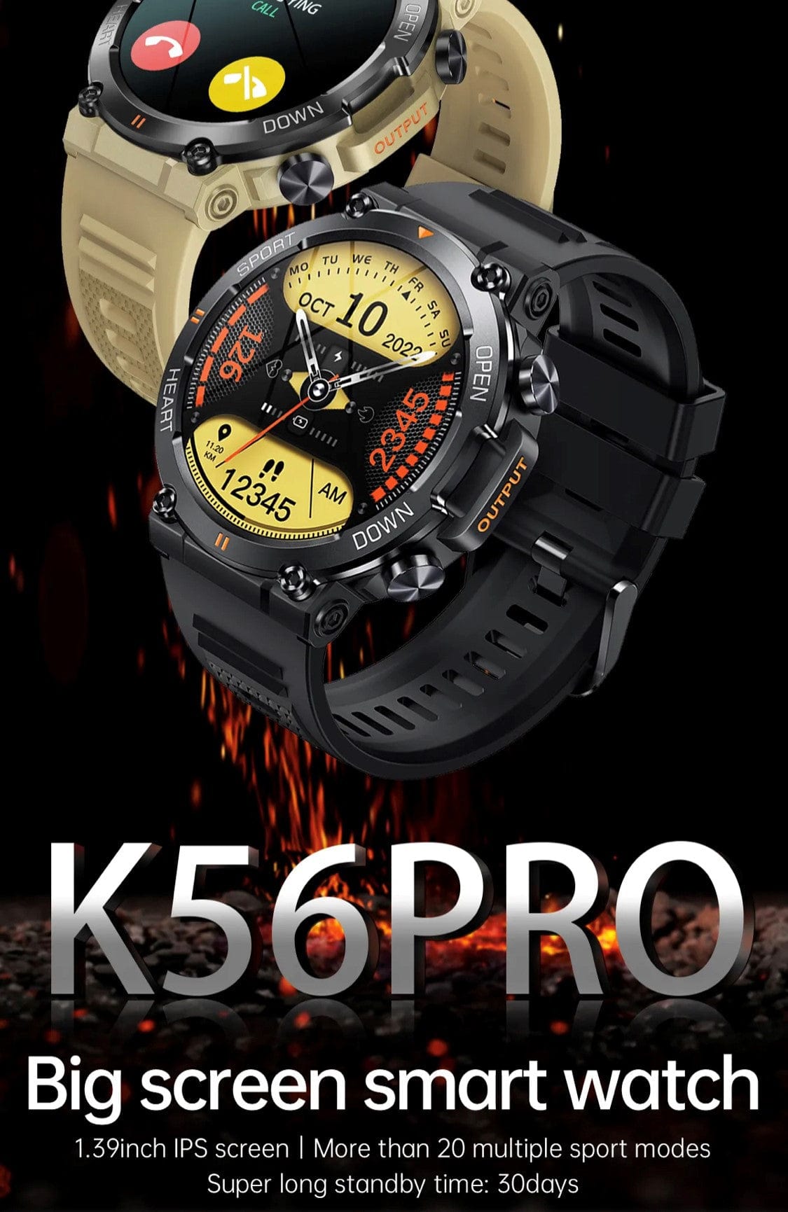 Smart Watch South Africa Smart Watch Yellow SENBONO K56 Yellow