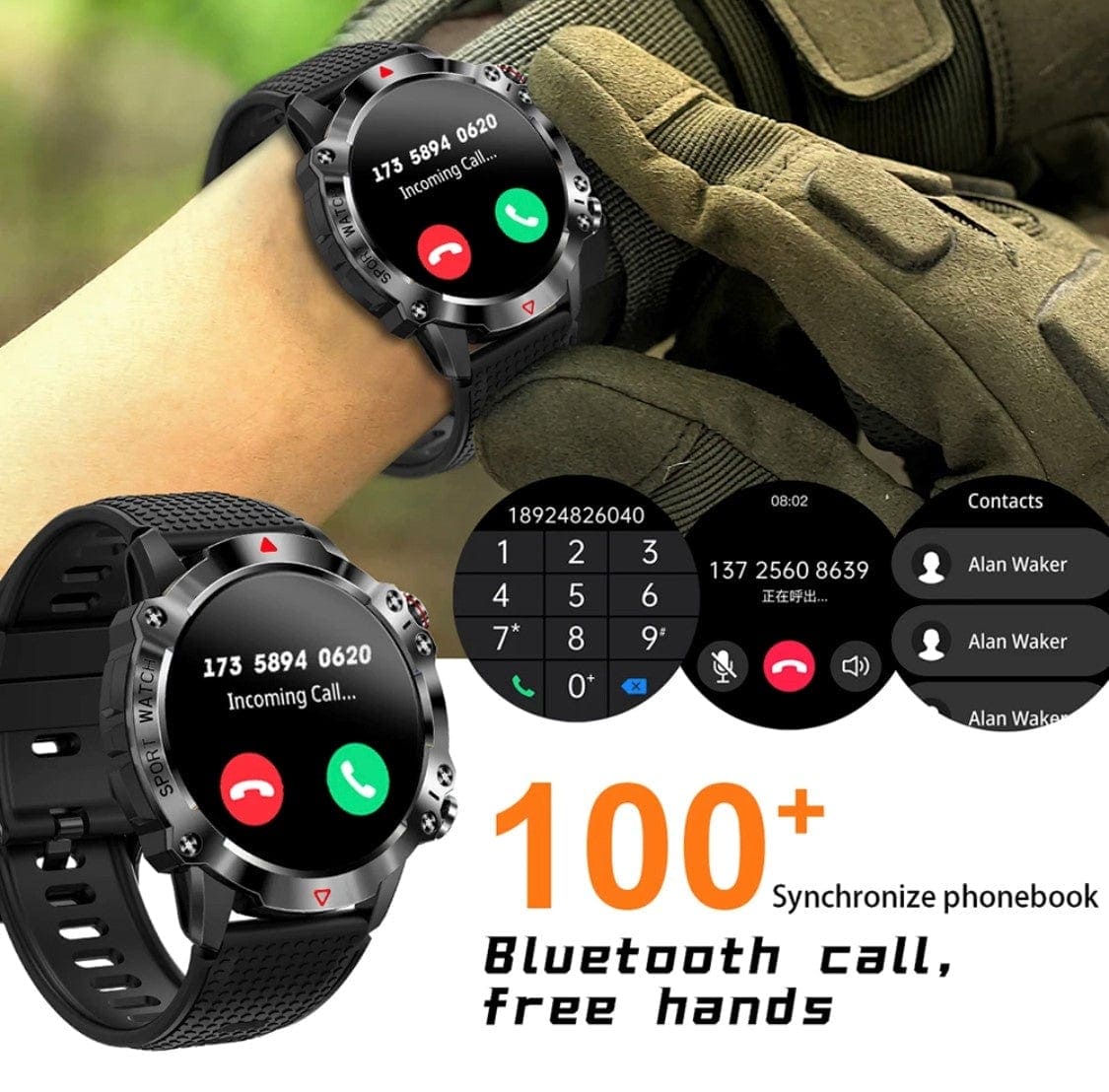 Smart Watch South Africa Watches Black Senbono KR 10 Black