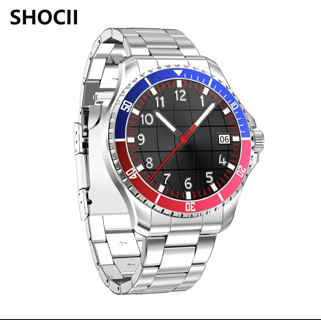 Smart Watch South Africa Watches Black SHOC II Business Smart Watch Black Extra Stainless steel silver straps availible.