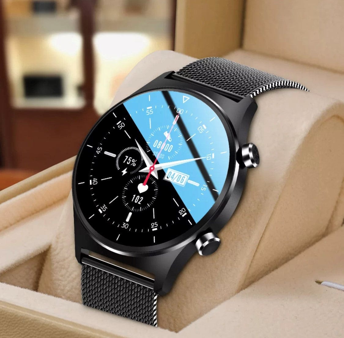 Smart Watch South Africa Watches Black Steel & Black Silicone Strap SMARTOBY Pro D1 Men Smartwatch Black  Silicone & Silver Steel straps