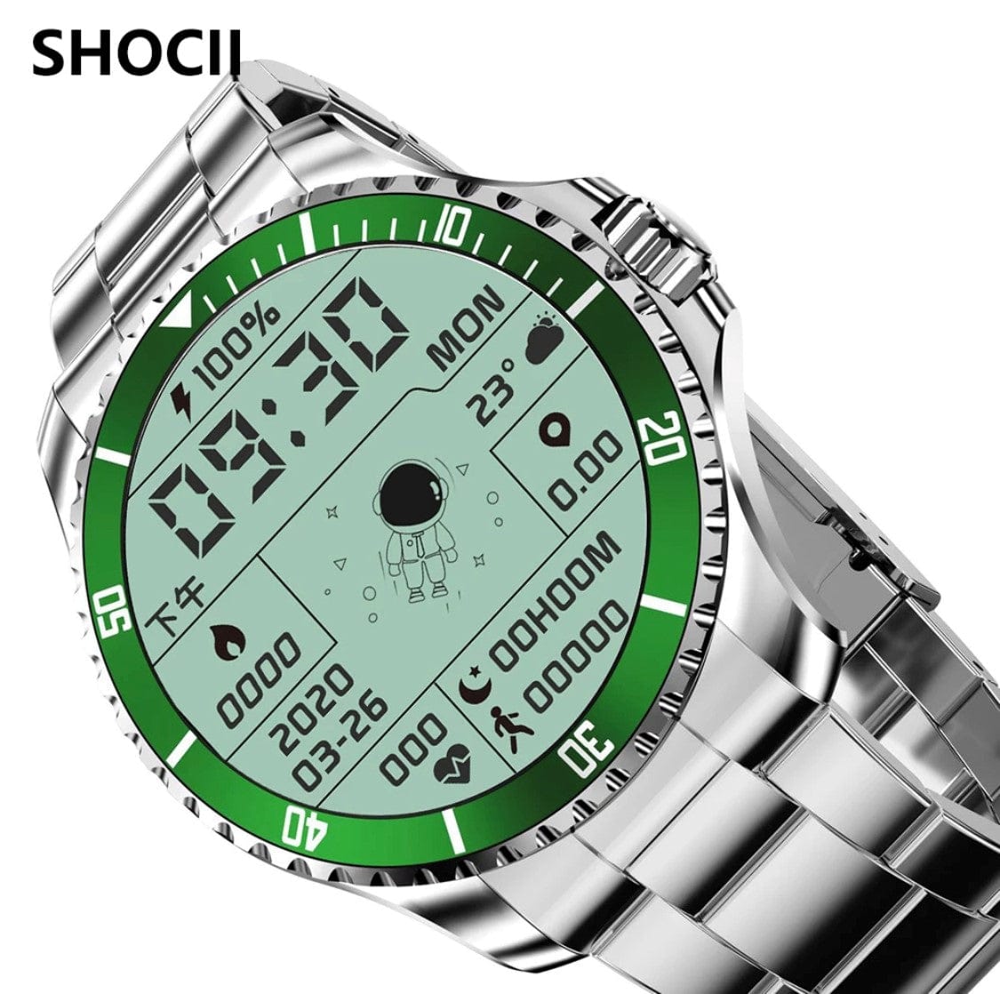 Smart Watch South Africa Watches Green SHOC II Business Smart Watch Green  Extra Stainless steel silver straps availible.
