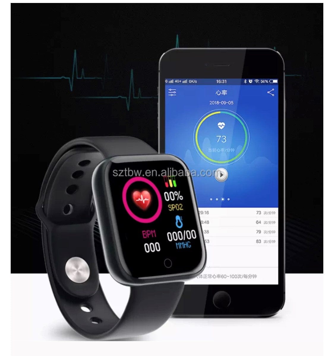 Y68 Smart Watch Heart Rate Blood Pressure & oxygen level – Ghana COD