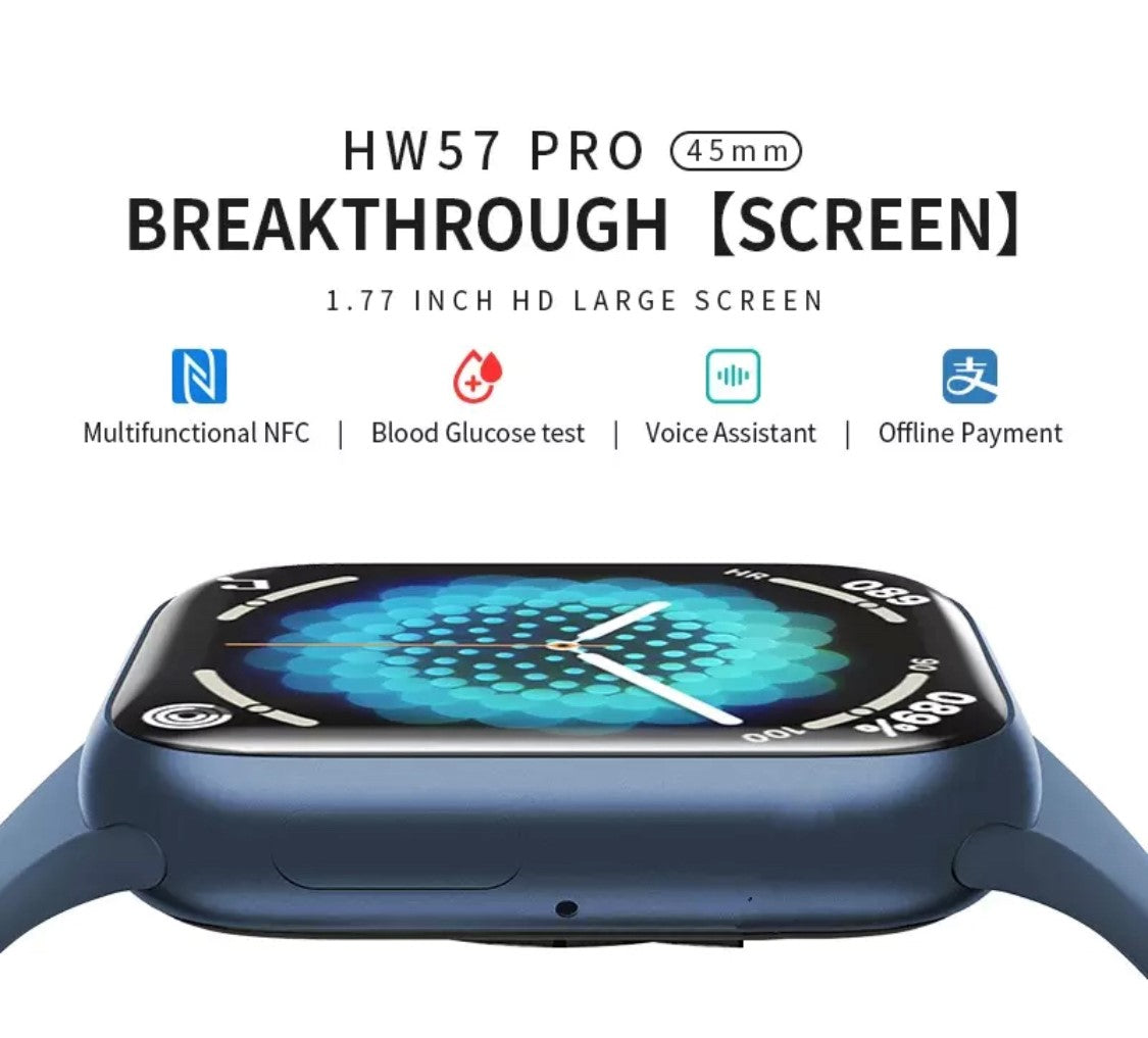 HW 57 Pro Blue -- Verious Strap Colours Availible at R68 Each Smart Watch South Africa