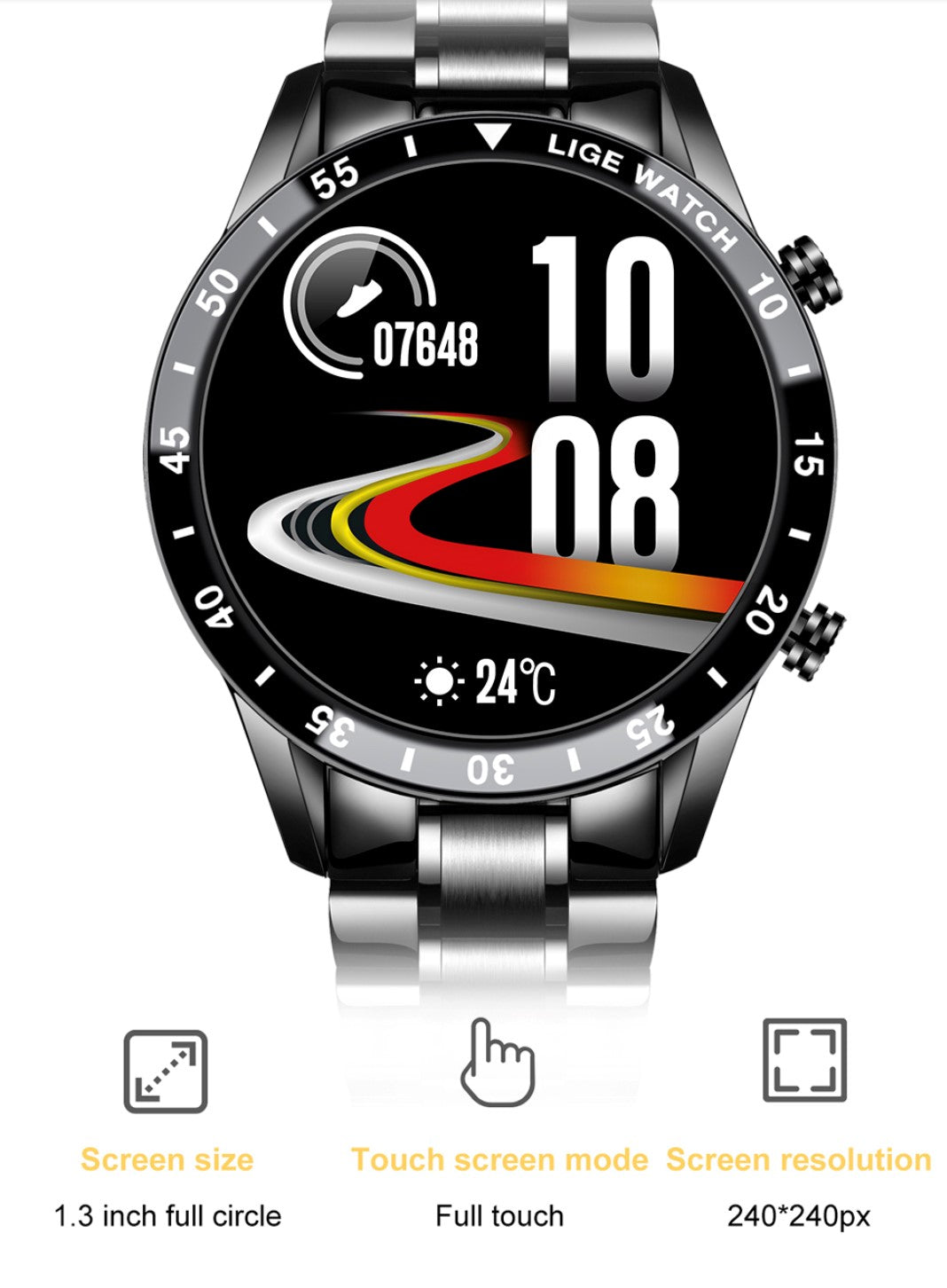 LIGE Business Professional  Men Black BW 0189 Smart Watch South Africa