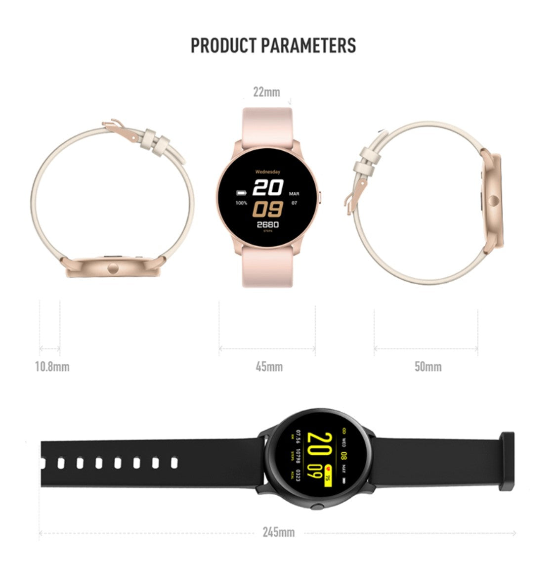 Lige Ultra Thin Smart Bracelet  Black Smart Watch South Africa