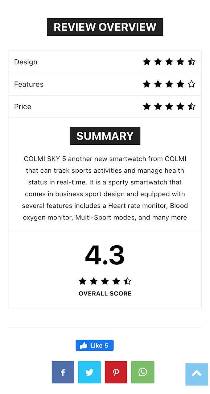 Colmi sky best sale 4 review