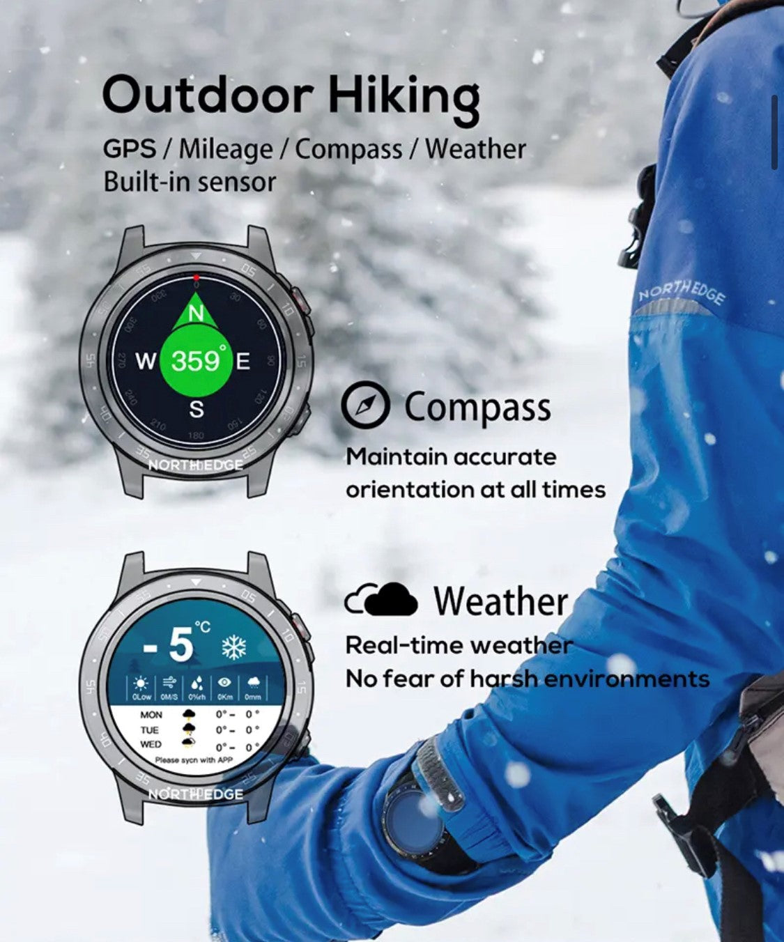 North Edge Cross Fit 2 Blue Smart Watch South Africa